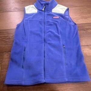 Vineyard Vines Women's Shep Fleece Vest, Blue/Mint Green, Size Small